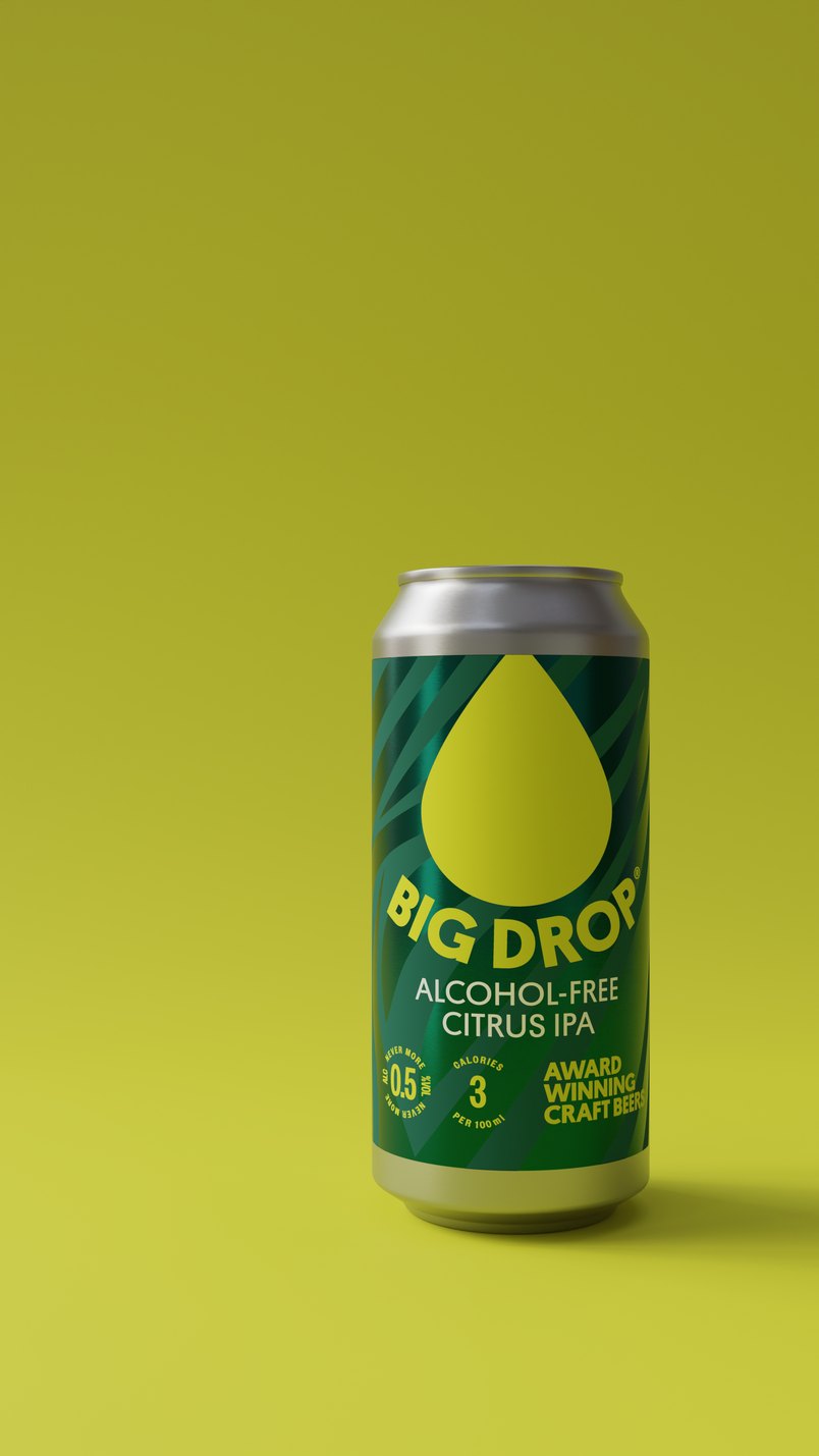 Can of Big Drop Citrus IPA, alcohol-free 0.5% ABV