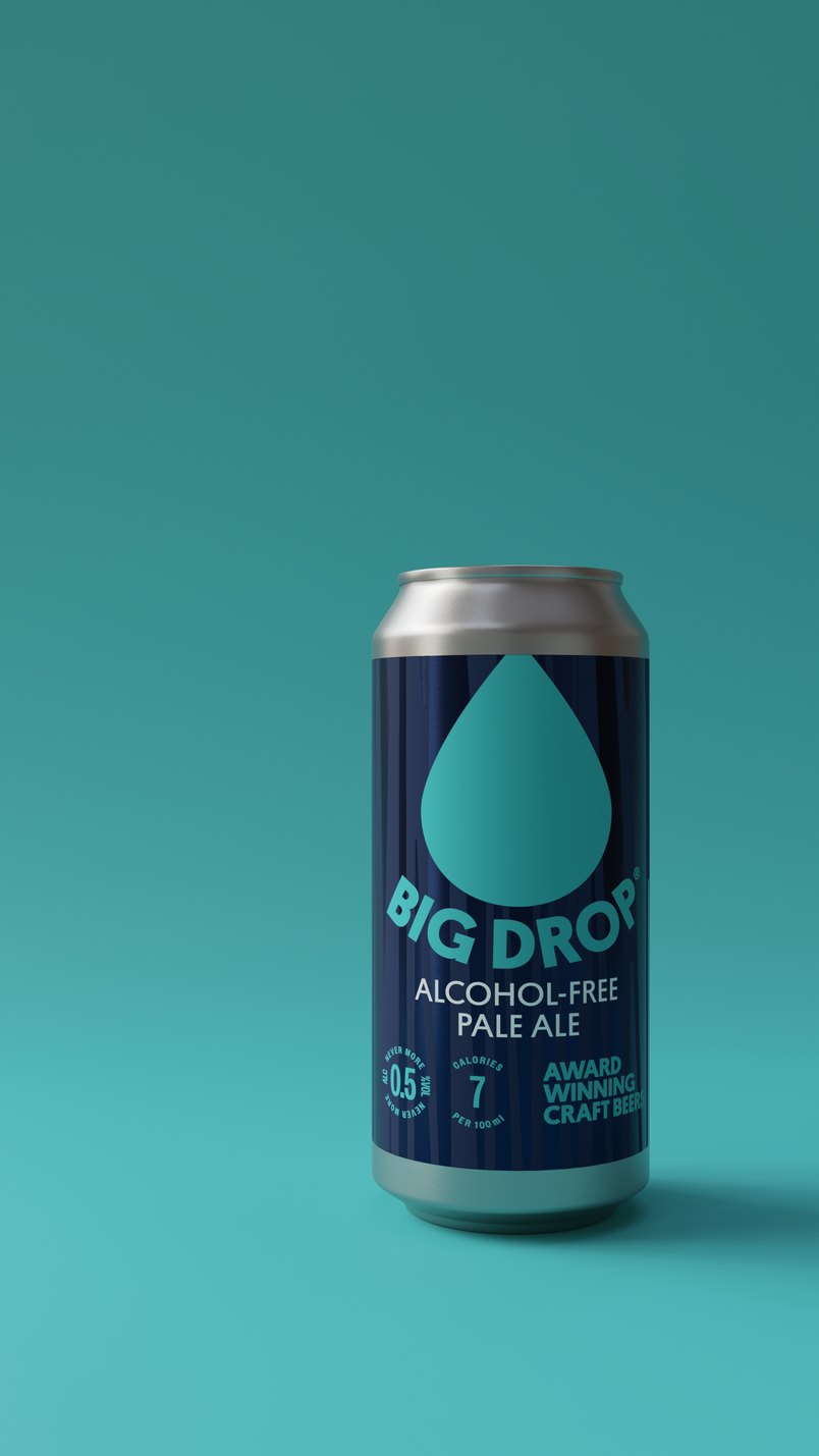 Can of Big Drop Pale Ale, alcohol-free 0.5% ABV